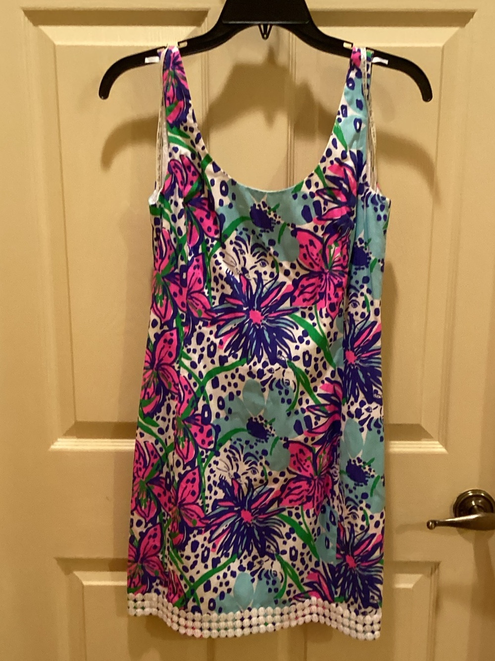 Lilly Pulitzer Aqua Dress with Pink & Purple Floral Print